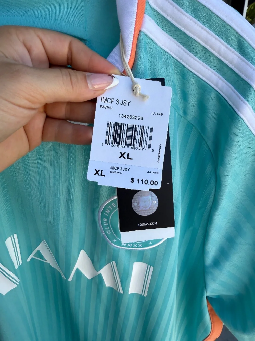 New W/ Tags! Men's Adidas Inter Miami CF 2025 MLS Jersey Aqua Aeroready Size XL